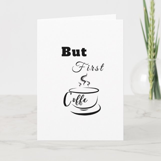 Clean Black & White	Bold Greeting Card  (Front)
