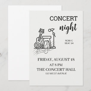 Clean Black & White	Bold Invitation   concert nigh