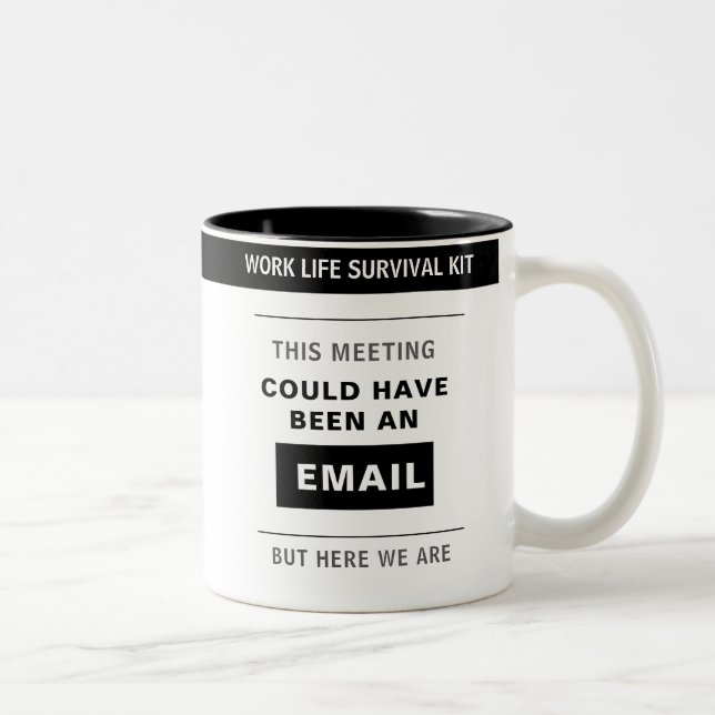 Clean Black & White Bold Office Humour Coffee Mug (Right)