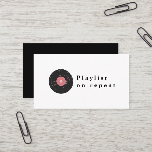 Clean Black & White	Clean Business Card | playlist (Front/Back In Situ)