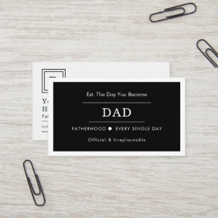 Clean Black & White Cute Business Card fatherhoo