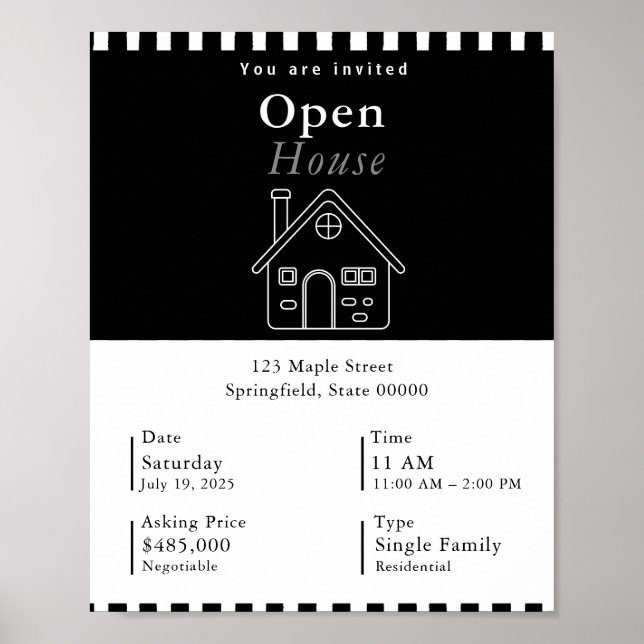 Clean Black & White	Minimal Wall Art Poster (Front)