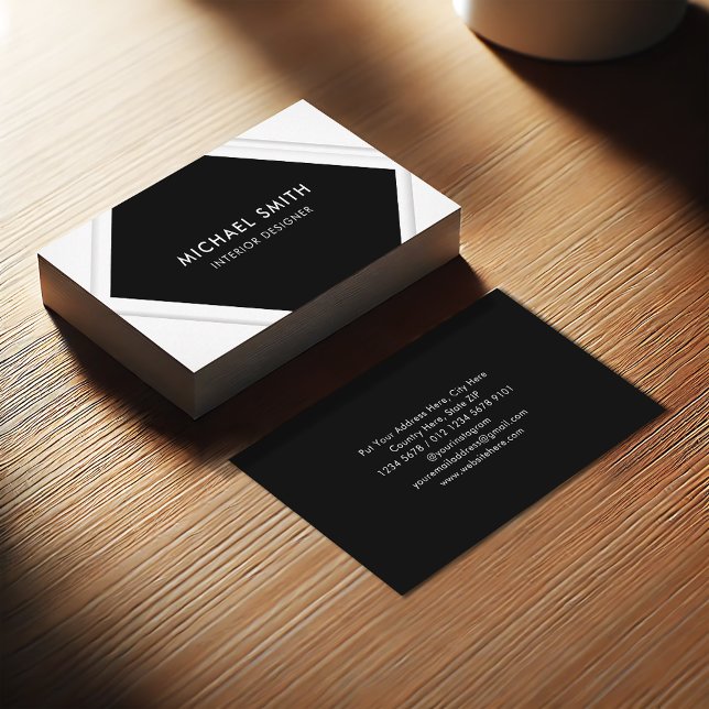 Clean Black & White | Square Frame Business Card (Creator Uploaded)