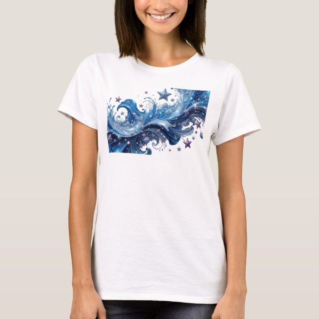 Clean Blue BLUE WAVES Custom Tee (Front)