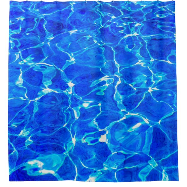 Clean Blue Water Shower Curtain (Front)