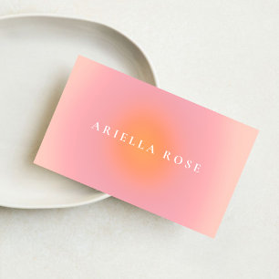Clean Blush Pink Ombre Feminine Girly Business Card