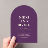 Clean Bold Fonts Purple Modern Wedding