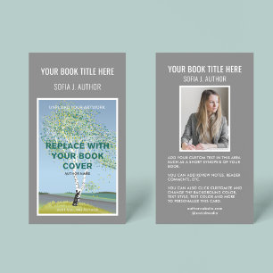 Clean Book Writer Author Cover & Photo Marketing Business Card