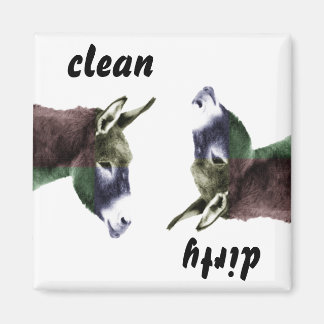 Clean Burro or Dirty Donkey Dishwasher Magnet