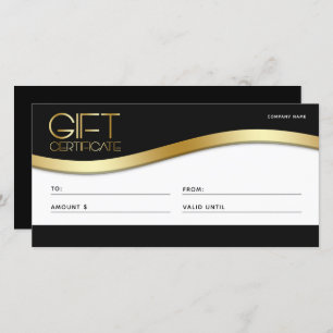 Clean Business Black and Gold Wave Gift Card