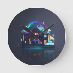 Clean Business Logo – Minimalist Logo Design on Pl Round Clock