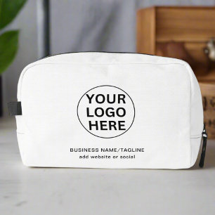 Clean Business Logo & Text l Promotional White Dopp Kit
