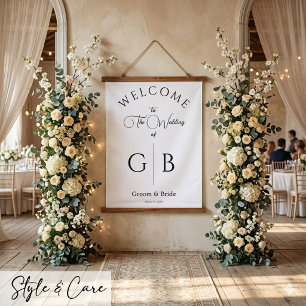Clean Chic Wedding Reception Entrance Hanging Tapestry