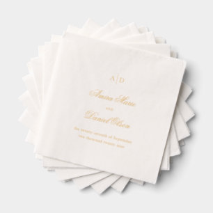 Clean Classic Wedding Foil Napkins