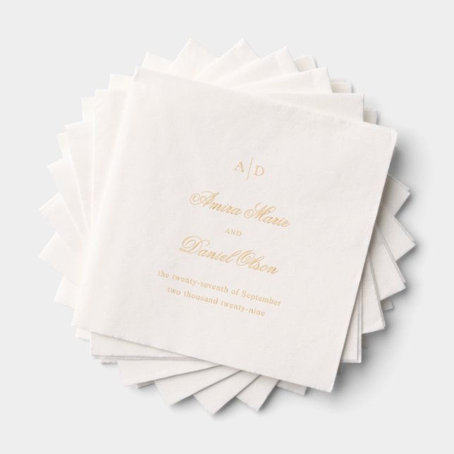 Clean Classic Wedding Foil Napkins (Insitu (Stacked))