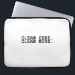 Clean Code Clean Mind Minimalist 13-Inch Laptop  Sleeve<br><div class="desc">Isolate the machine. Premium padded sleeve featuring the signature PureType Studio design to protect the primary tool of your mental architecture.</div>