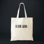 Clean Code Clean Mind Minimalist Canvas Tote Bag<br><div class="desc">Carry your assets with intent. A durable canvas tote bag featuring a bold,  centered design for the professional who transports their work tools with precision.</div>