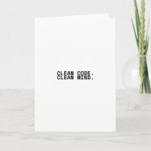 Clean Code Clean Mind Minimalist Greeting Card