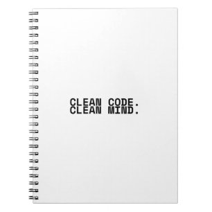 Clean Code Clean Mind Minimalist Industrial  Notebook