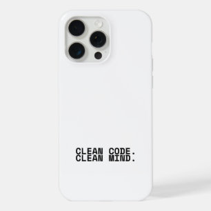 Clean Code Clean Mind Minimalist  iPhone 15 Pro Max Case