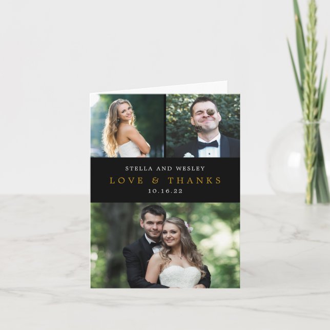 Clean Collage EDITABLE COLOR Thank You Card (Front)