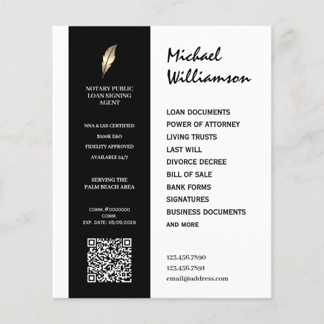 Clean corporate style notary flyer (Front)