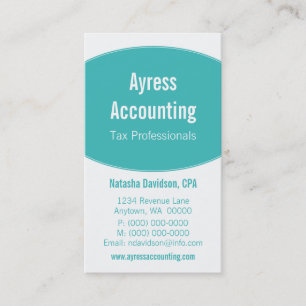 Clean Curves Business Card, Turquoise Business Card