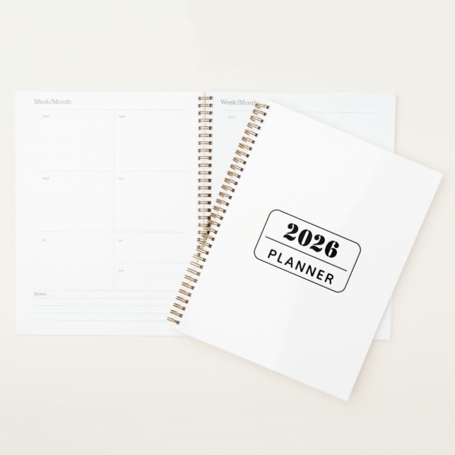Clean Design Custom Text Modern Organizer Planner (Display)