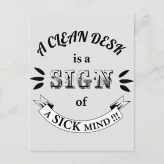 Clean Desk Funny Quotes Postcard