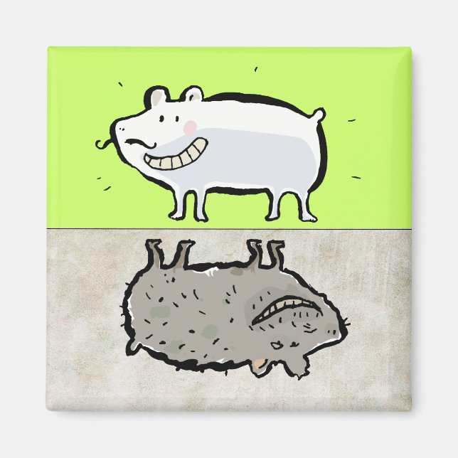 clean / dirty animals (dishwasher) magnet (Front)