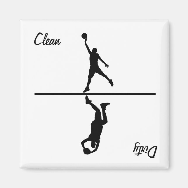 Clean / Dirty Basketball Magnet (Front)