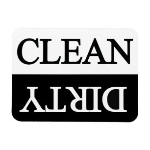 Clean dirty black dishwasher magnet