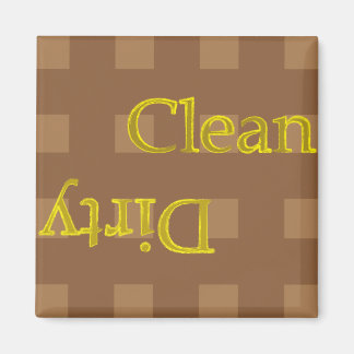 Clean Dirty Chequered Brown Magnet