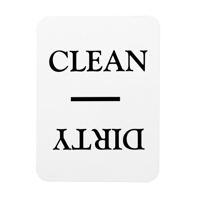 Clean Dirty Dishwasher black white Magnet (Vertical)