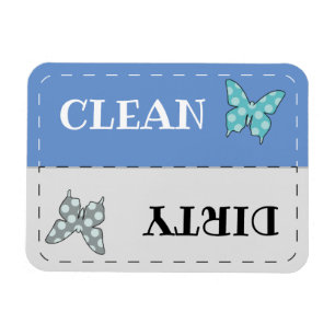 Clean dirty dishwasher butterfly magnet