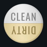 Clean Dirty Dishwasher Faux Silver Gold Magnet<br><div class="desc">This clean dirty dishwasher magnet will match accent your modern kitchen perfectly. This design features a faux silver background on the top with the word "Clean" in dark grey text. The bottom half has a faux gold background with the word "Dirty" in a modern dark gold typography. Makes a great...</div>