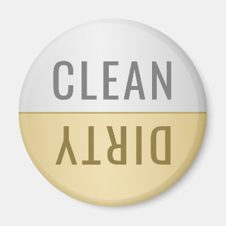 Clean Dirty Dishwasher Faux Silver Gold Magnet
