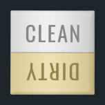 Clean Dirty Dishwasher Faux Silver Gold Magnet<br><div class="desc">This clean dirty dishwasher magnetswill match accent your modern kitchen perfectly. This design features a faux silver background on the top with the word "Clean" in dark grey text. The bottom half has a faux gold background with the word "Dirty" in a modern dark gold typography. Makes a great a...</div>