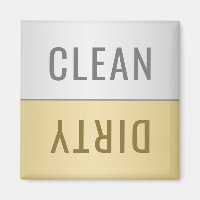 Clean Dirty Dishwasher Faux Silver Gold