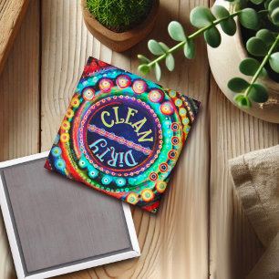 Clean Dirty Dishwasher Fun Colourful Cute Magnet