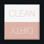 Clean Dirty dishwasher indicator dusty pink simple Magnet<br><div class="desc">Clean / Dirty reversible Dishwasher indicator sign dusty pink and white minimalist modern simple elegant magnet. You can flip it, turn it over, reverse it to show or remember the dishes in the dishwasher are clean or dirty, the dishwasher is full or empty, on or off. Great for the kitchen,...</div>