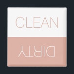 Clean Dirty dishwasher indicator dusty pink simple Magnet<br><div class="desc">Clean / Dirty reversible Dishwasher indicator sign dusty pink and white minimalist modern simple elegant magnet. You can flip it, turn it over, reverse it to show or remember the dishes in the dishwasher are clean or dirty, the dishwasher is full or empty, on or off. Great for the kitchen,...</div>