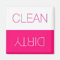 Clean Dirty dishwasher indicator hot pink modern