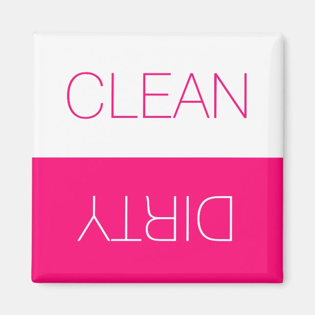 Clean Dirty dishwasher indicator hot pink modern Magnet (Front)