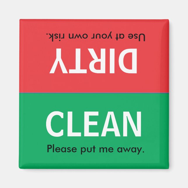 Clean Dirty Dishwasher Magnet (Front)