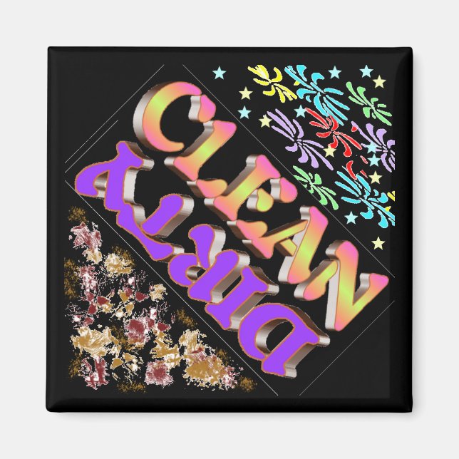 Clean Dirty dishwasher magnet (Front)