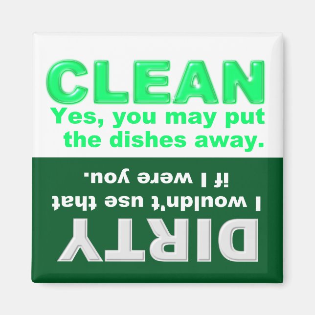 Clean Dirty Dishwasher magnet (Front)