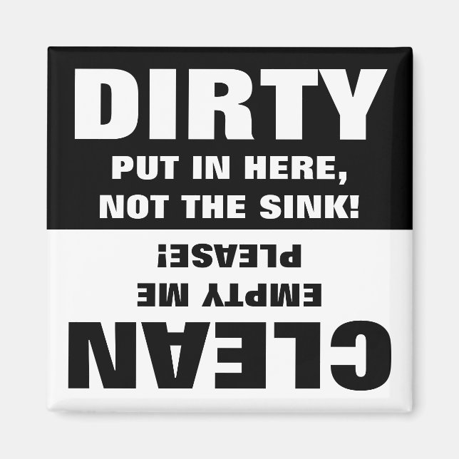 Clean Dirty Dishwasher magnet (Front)