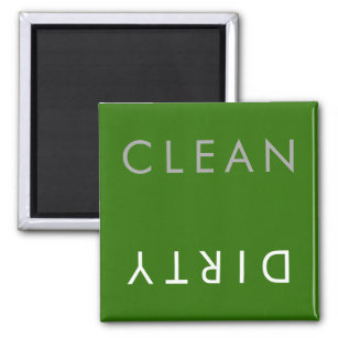 Clean Dirty Dishwasher Magnet in Green