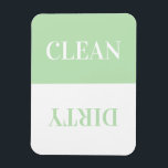 Clean Dirty Dishwasher Modern Minimal Mint Magnet<br><div class="desc">Clean / Dirty Dishwasher Magnet in a simple minimalist typography design. Available in many colors to fit in any modern kitchen decor. This is the dusty mint version.</div>